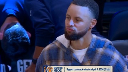 kaiyun sports-有点难受啊！勇士最后一攻失误 场边的库里无奈噘嘴